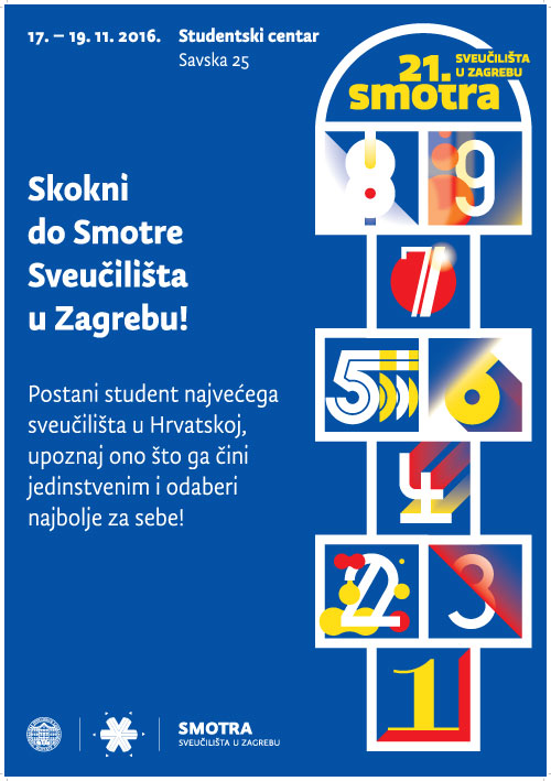 Plakat za smotru Sveučilišta u Zagrebu.